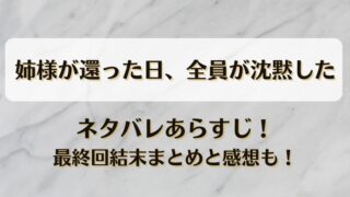 姉様が還った日全員が沈黙した ネタバレあらすじ！最終回結末まとめと感想も！