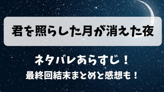 君を照らした月が消えた夜 ネタバレあらすじ！最終回結末まとめと感想も！