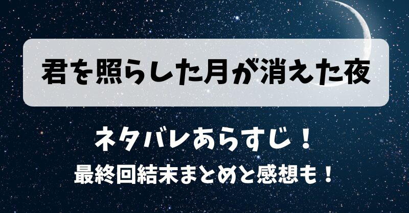 君を照らした月が消えた夜 ネタバレあらすじ！最終回結末まとめと感想も！