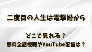 二度目の人生は電撃婚から どこで見れる？無料全話視聴やYouTube配信は？