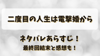 二度目の人生は電撃婚から ネタバレあらすじ！最終回結末と感想も！