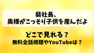 裴社長奥様がこっそり子供を産んだよ どこで見れる？無料全話視聴やYouTubeは？