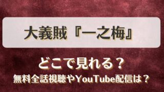 大義賊一之梅 どこで見れる？無料全話視聴やYouTube配信は？