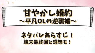 甘やかし婚約平凡OLの逆襲婚 ネタバレあらすじ！結末最終回と感想も！