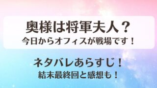 奥様は将軍夫人今日からオフィスが戦場です ネタバレあらすじ！結末最終回と感想も！