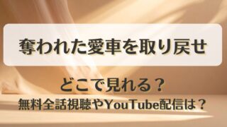 奪われた愛車を取り戻せ どこで見れる？無料全話視聴やYouTube配信は？