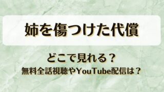 姉を傷つけた代償 どこで見れる？無料全話視聴やYouTube配信は？