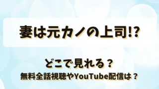 妻は元カノの上司 どこで見れる？無料全話視聴やYouTube配信は？