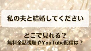 私の夫と結婚してください どこで見れる？無料全話視聴やYouTube配信は？