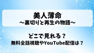 美人薄命裏切りと再生の物語 どこで見れる？無料全話視聴やYouTube配信は？