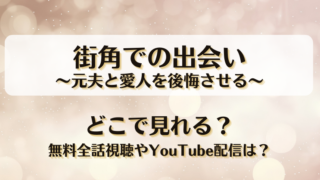 街角での出会い元夫と愛人を後悔させる どこで見れる？無料全話視聴やYouTube配信は？