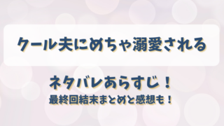 クール夫にめちゃ溺愛される ネタバレあらすじ！最終回結末まとめと感想も！