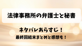 法律事務所の弁護士と秘書 ネタバレあらすじ！最終回結末まとめと感想も！