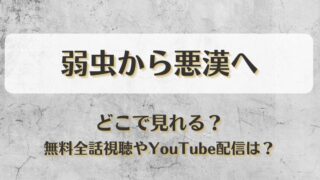 弱虫から悪漢へ どこで見れる？無料全話視聴やYouTube配信は？