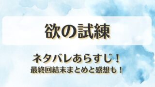 欲の試練 ネタバレあらすじ！最終回結末まとめと感想も！