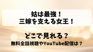 姑は最強三嫁を支える女王 どこで見れる？無料全話視聴やYouTube配信は？