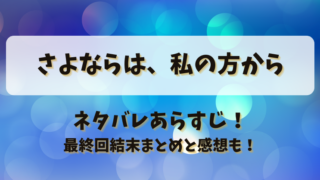 さよならは私の方から ネタバレあらすじ！最終回結末まとめと感想も！