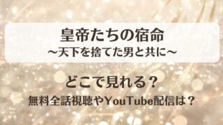皇帝たちの宿命天下を捨てた男と共に どこで見れる？無料全話視聴やYouTube配信は？