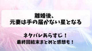 離婚後元妻は手の届かない星となる ネタバレあらすじ！最終回結末まとめと感想も！