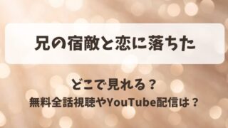 兄の宿敵と恋に落ちた どこで見れる？無料全話視聴やYouTube配信は？