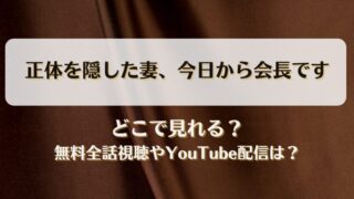 正体を隠した妻今日から会長です どこで見れる？無料全話視聴やYouTube配信は？