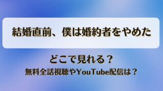 結婚直前僕は婚約者をやめた どこで見れる？無料全話視聴やYouTube配信は？