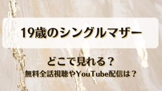 19歳のシングルマザー どこで見れる？無料全話視聴やYouTube配信は？