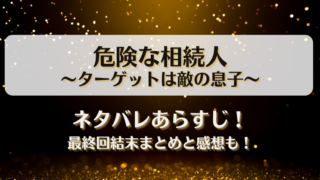 危険な相続人ターゲットは敵の息子 ネタバレあらすじ！最終回結末まとめと感想も！