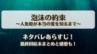 泡沫の約束 人魚姫が本当の愛を知るまで ネタバレあらすじ！最終回結末まとめと感想も！