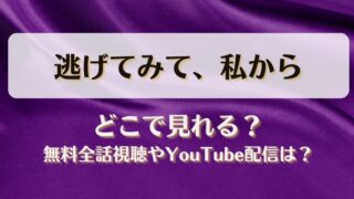 逃げてみて私から どこで見れる？無料全話視聴やYouTube配信は？