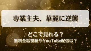 専業主夫華麗に逆襲 どこで見れる？無料全話視聴やYouTube配信は？