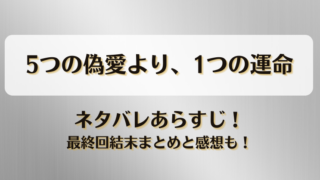 5つの偽愛より1つの運命 ネタバレあらすじ！最終回結末まとめと感想も！