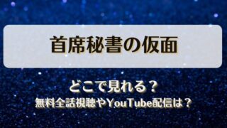 首席秘書の仮面 どこで見れる？無料全話視聴やYouTube配信は？