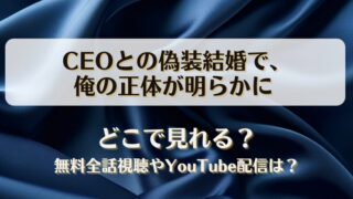 CEOとの偽装結婚で俺の正体が明らかに どこで見れる？無料全話視聴やYouTube配信は？