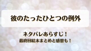 彼のたったひとつの例外 ネタバレあらすじ！最終回結末まとめと感想も！