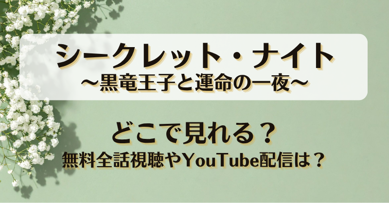 シークレットナイト 黒竜王子と運命の一夜 どこで見れる？無料全話視聴やYouTube配信は？