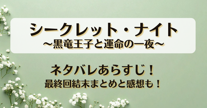 シークレットナイト 黒竜王子と運命の一夜 ネタバレあらすじ！最終回結末まとめと感想も！