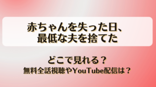 赤ちゃんを失った日最低な夫を捨てた どこで見れる？無料全話視聴やYouTube配信は？