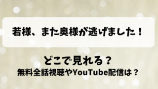 若様また奥様が逃げました どこで見れる？無料全話視聴やYouTube配信は？