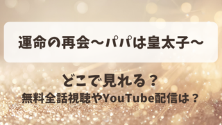 運命の再会パパは皇太子 どこで見れる？無料全話視聴やYouTube配信は？