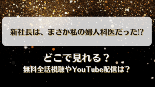 新社長はまさか私の婦人科医だった どこで見れる？無料全話視聴やYouTube配信は？