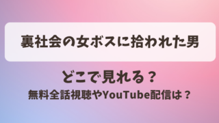 裏社会の女ボスに拾われた男 どこで見れる？無料全話視聴やYouTube配信は？
