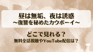 昼は無垢夜は誘惑 復讐を秘めたカウボーイ どこで見れる？無料全話視聴やYouTube配信は？