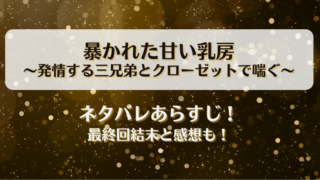 暴かれた甘い乳房発情する三兄弟とクローゼットで喘ぐ ネタバレあらすじ！最終回結末と感想も！