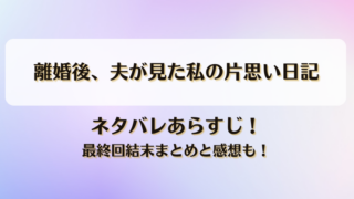 離婚後夫が見た私の片思い日記 ネタバレあらすじ！最終回結末まとめと感想も！